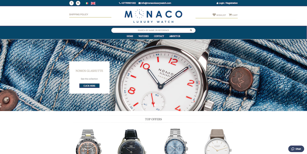 Sito eCommerce Torino - Monaco Luxury Watch