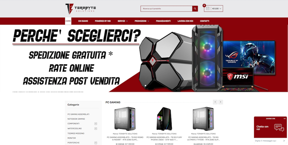 Sito eCommerce Torino - Gaming pc Terabyte Solutions